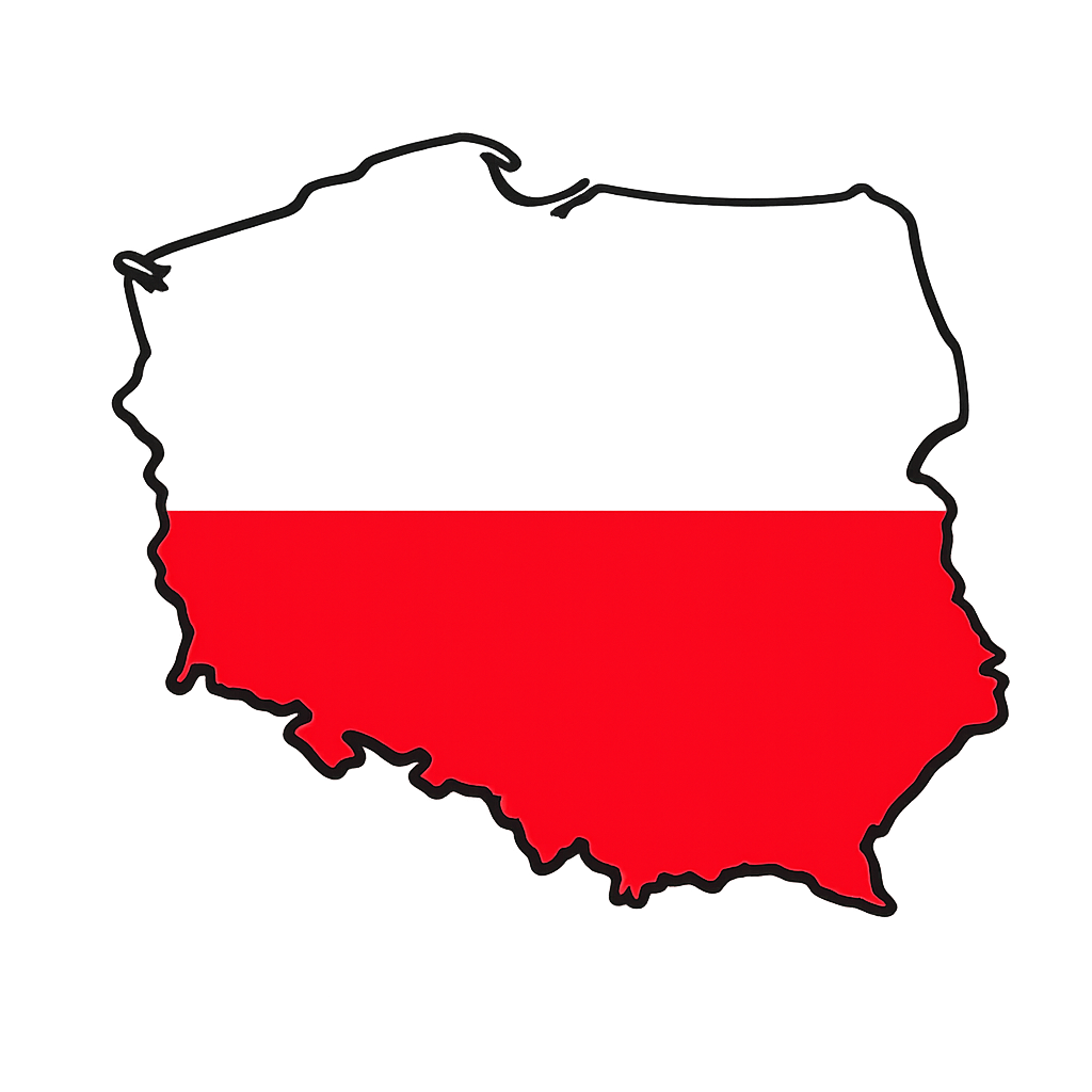 Mapa Polski podkreślająca lokalny obszar działania Taka Wheels